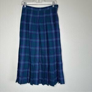 Vintage Pendleton Wool Pleated‎ Plaid Skirt